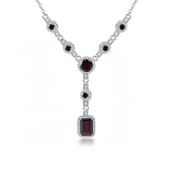 Banquet Jewelry Emerald Cut Natural Gemstones Tassels Silver Necklace