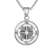 Compass Titanium Steel Necklace for Men