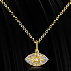 Devil's Eye with Zircon Pendant Silver Necklace for Women