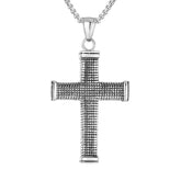 Mosaic Latin Cross Titanium Steel Necklace for Men
