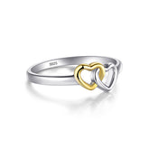 Sweet Heart-shaped S925 Sterling Silver Color Separation Hollow Ring Female Europe and America Simple Ins Popular Ring Cross-border Exclusive