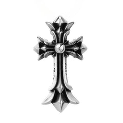 Punk Cross Flower Titanium Steel Pendant for Men