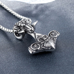 Viking Sheep's Head Totem Titanium Steel Necklace for Men