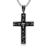 Halloween Vampire Skull Cross Titanium Steel Necklace for Men