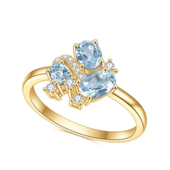 Natural Topaz Sterling Silver Ring for Women