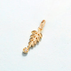 Olive Leaf Zircon Sterling Silver Pendant
