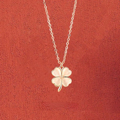 Mother of Pearl Four-leaf Clover Pendant Silver Necklace for Women