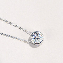 (Pendant Only) Solitaire Round Zircon Silver Pendant for Women