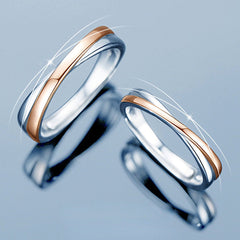 Interweave Silver Couple Ring for Women