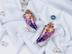 Colourful Conch Enamel Silver Stud Earrings