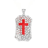 Red Cross Military Tag Titanium Steel Pendant for Men