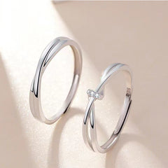 Interweave Mobius Silver Couple Ring for Women