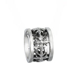 Cross Flower Hollow Circle Ring Titanium Steel Pendant for Men