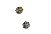 Blue Enamel Hexagon Stud Earrings