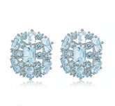 Natural Topaz Silver Studs for Women