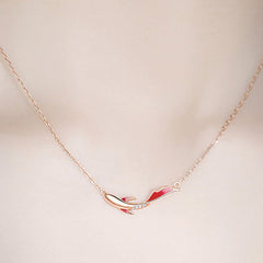 Koi Fish with Zircon Silver Necklace for Women
