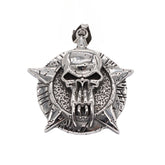 Halloween Bucktooth Skull Round Titanium Steel Pendant for Men