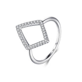 New S925 Pure Silver Luxury Full Zircon Hollow Diamond Index Finger Ring for Women, Japan, South Korea Instagram Popular Jewelry Trend
