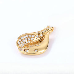 White Zircon Cherry Blossom Petal Sterling Silver Pendant