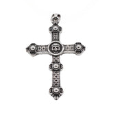 Skeleton Head Saint Latin Cross Titanium Steel Pendant for Men