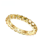 Colourful Round Zircon Full Circle Sterling Silver Ring