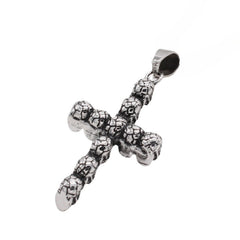 String of Skull Latin Cross Titanium Steel Pendant for Men
