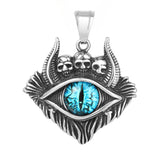 Halloween Horned Skull Devil's Eye Titanium Steel Pendant for Men