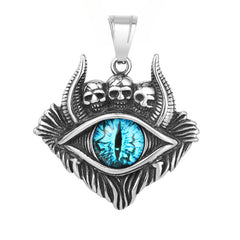 Halloween Horned Skull Devil's Eye Titanium Steel Pendant for Men