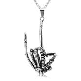 Halloween Ghost Claw Punk Gesture Titanium Steel Necklace for Men