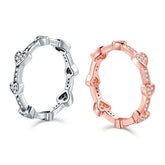 S925 Sterling Silver Full Zircon Heart-shaped Ring for Women, European and American Instagram Popular Stacked Silver Index Finger Ring, Simple and Fashionable Jewelry
