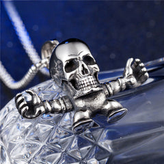Halloween Little Skull Titanium Steel Necklace for Men