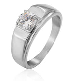 Korean Edition Personalized Fashion Men's Wedding Ring, Zircon Titanium Steel Ring, Foreign Trade Jewelry