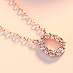 U-shaped Zircon Horseshoe Pendant Silver Necklacefor Women