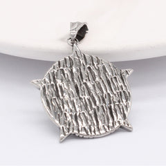 Halloween Bucktooth Skull Round Titanium Steel Pendant for Men