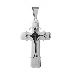 Double Layer Cross Titanium Steel Pendant for Men