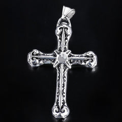 Latin Cross with Cross Star Titanium Steel Pendant for Men