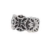 Crusader Cross and Spear Titanium Steel Ring for Men