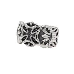 Crusader Cross and Spear Titanium Steel Ring for Men