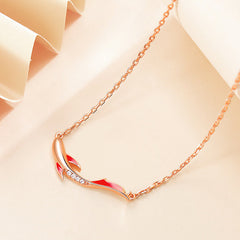 Koi Fish with Zircon Silver Necklace for Women
