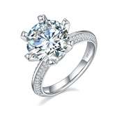 Cathedral 5.0 Carat Round Moissanite Engagement Ring