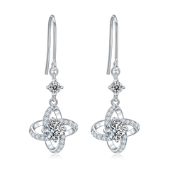 Windmill Round Moissanite Hook Earrings