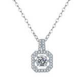 Square 0.5Carat Round Moissanite Necklace