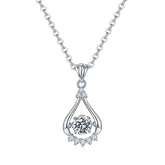 Teardrop 0.5Carat Round Moissanite Necklace