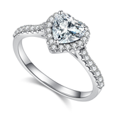 Cathedral Halo 1.0Carat Heart Shape Moissanite Ring