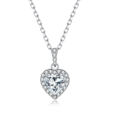 Halo 1.0Carat Heart Shape Moissanite Necklace
