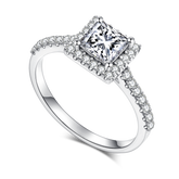 Cathedral Halo 1.0Carat Princess Cut Moissanite Ring