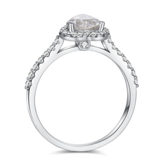 Cathedral Halo 1.0Carat Triangular Moissanite Ring