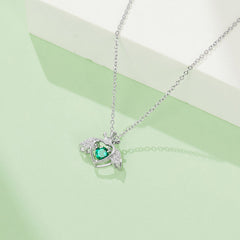 Little Wing with Round Green Zircon Necklace