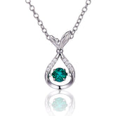 Mermaid Tail with Round Green Zircon Necklace