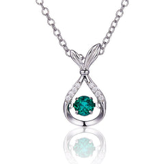 Mermaid Tail with Round Green Zircon Necklace